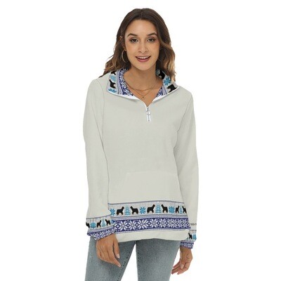 D`Bern Designe Bernese Borg Fleece Sweatshirt half zip, F1