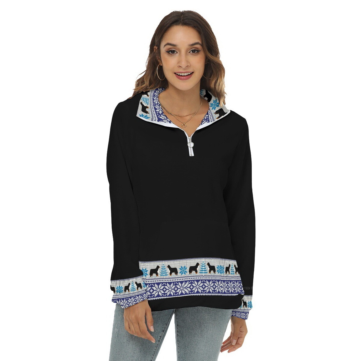 D`Bern Designe Bernese Borg Fleece Sweatshirt half zip, F2