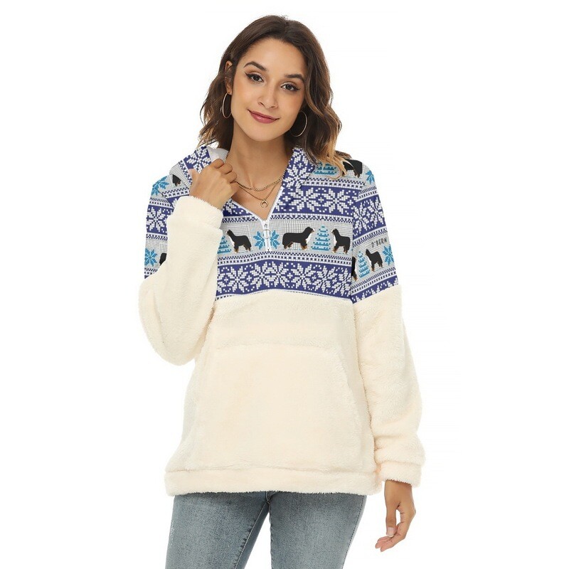 D`Bern Designe Bernese Borg Fleece Hoodie half zip, B4
