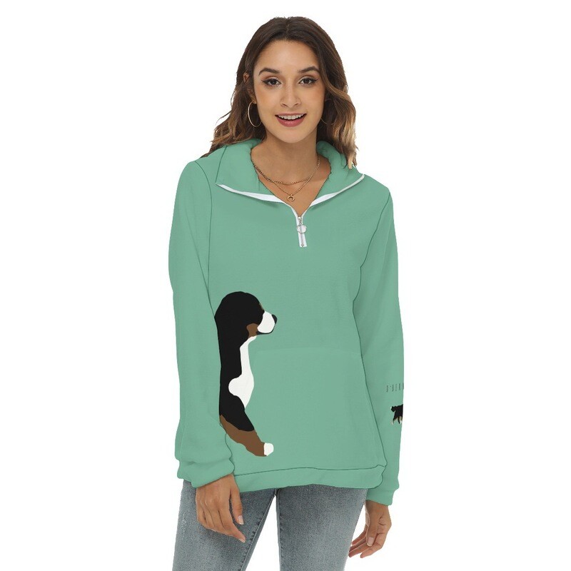 D`Bern Designe Bernese Borg Fleece Sweatshirt half zip, F5