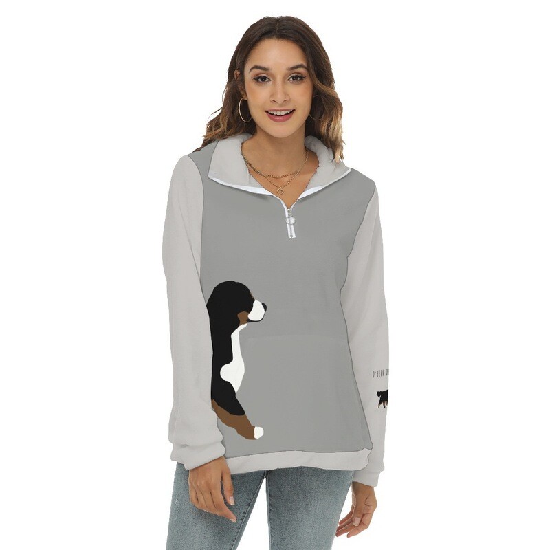 D`Bern Designe Bernese Borg Fleece Sweatshirt half zip, F6