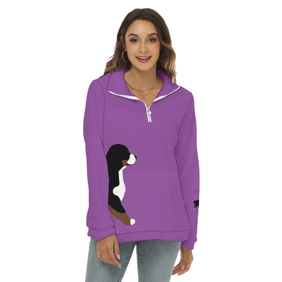 D`Bern Designe Bernese Borg Fleece Sweatshirt half zip, F7
