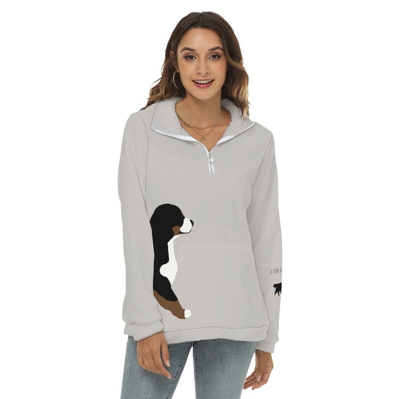 D`Bern Designe Bernese Borg Fleece Sweatshirt half zip, F8