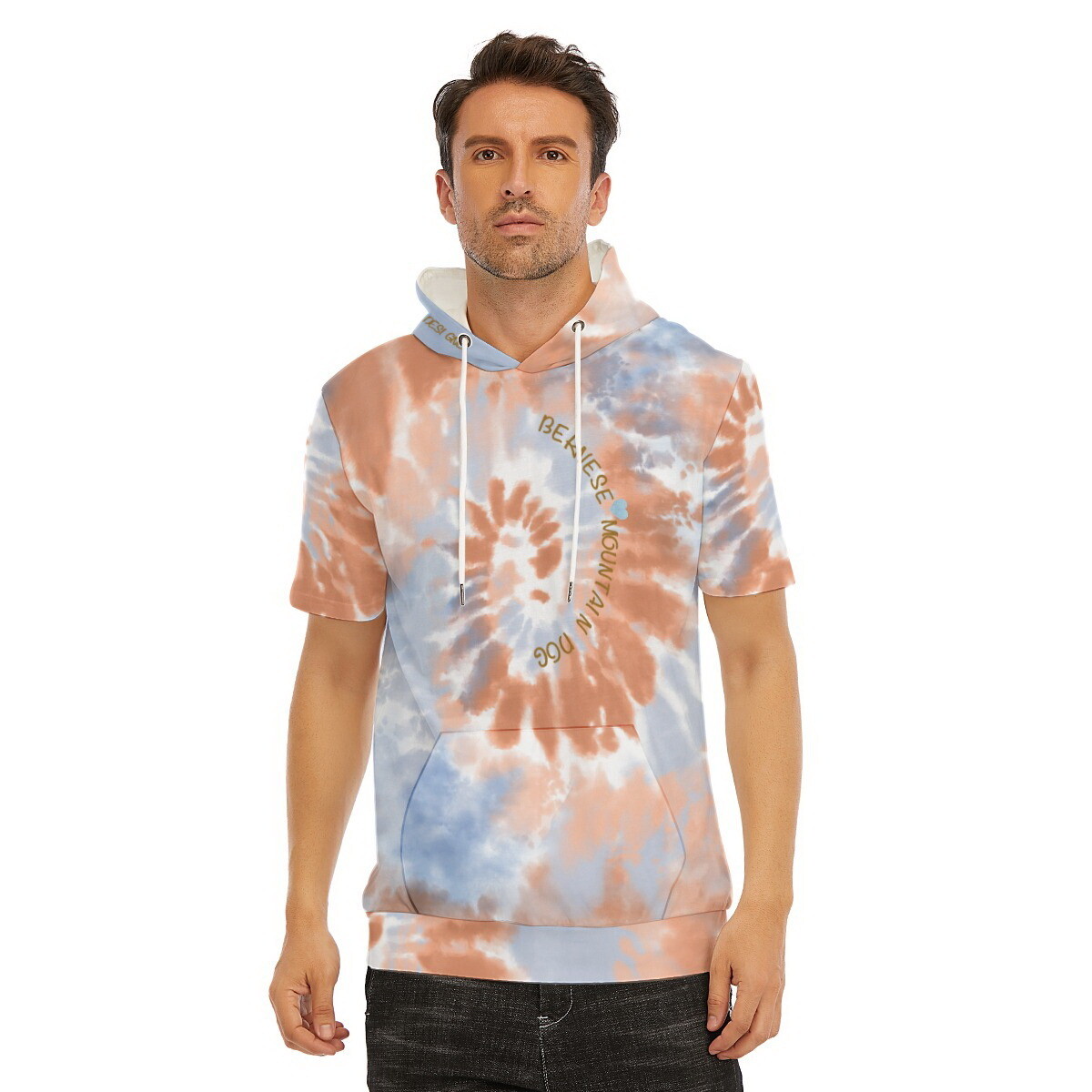 D`Bern Designe Unisex Bern Tie- Dye T- shirt with Hood