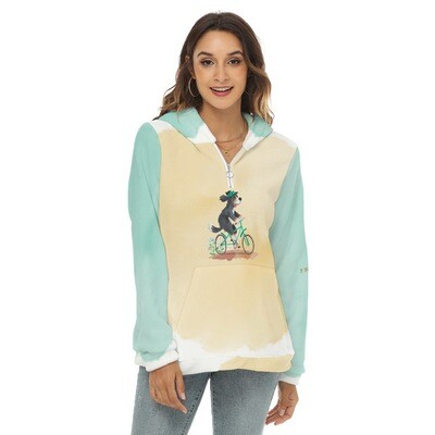 D`Bern Designe Bernese Borg Fleece Hoodie half zip- Tie Dye D2