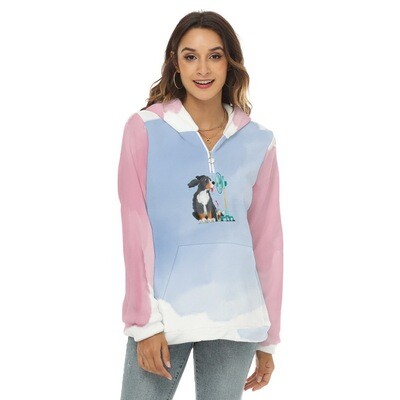 D`Bern Designe Bernese Borg Fleece Hoodie half zip- Tie Dye D1