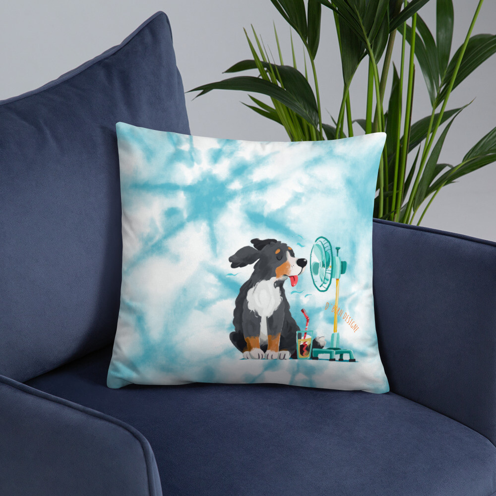 D`Bern Designe Summer cooling Bernese Tie Dye Pillow /3 sizes, Size: 18×18