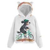 D`Bern Designe Bern Kid’s Borg Fleece BikeBern Sweatshirt With Ear and hood W