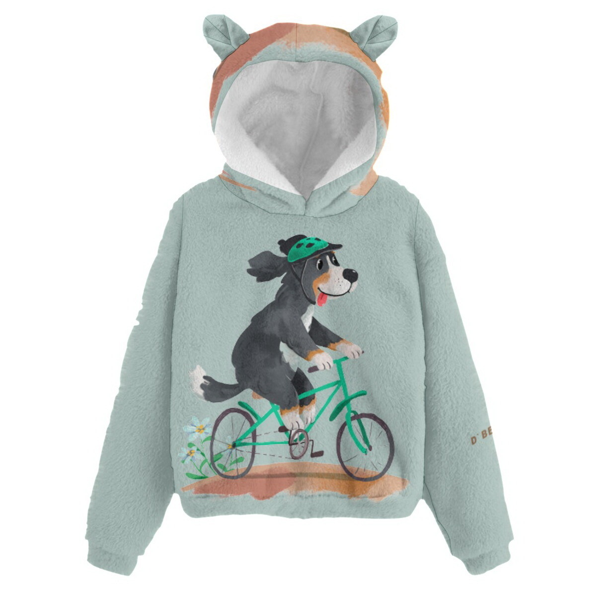 D`Bern Designe BernKid’s Borg Fleece BikeBern Sweatshirt With Ear and hood G