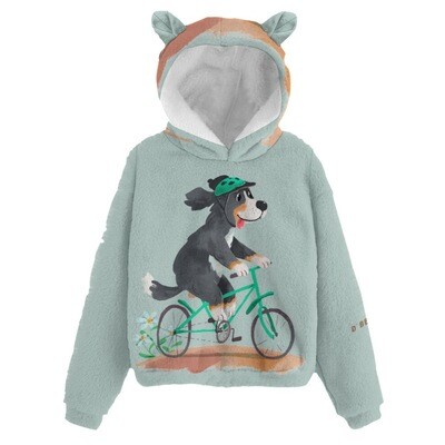 D`Bern Designe BernKid’s Borg Fleece BikeBern Sweatshirt With Ear and hood G
