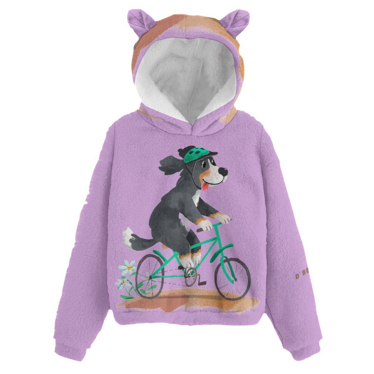 D`Bern Designe BernKid’s Borg Fleece BikeBern Sweatshirt With Ear and hood P