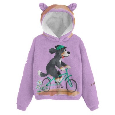 D`Bern Designe BernKid’s Borg Fleece BikeBern Sweatshirt With Ear and hood P
