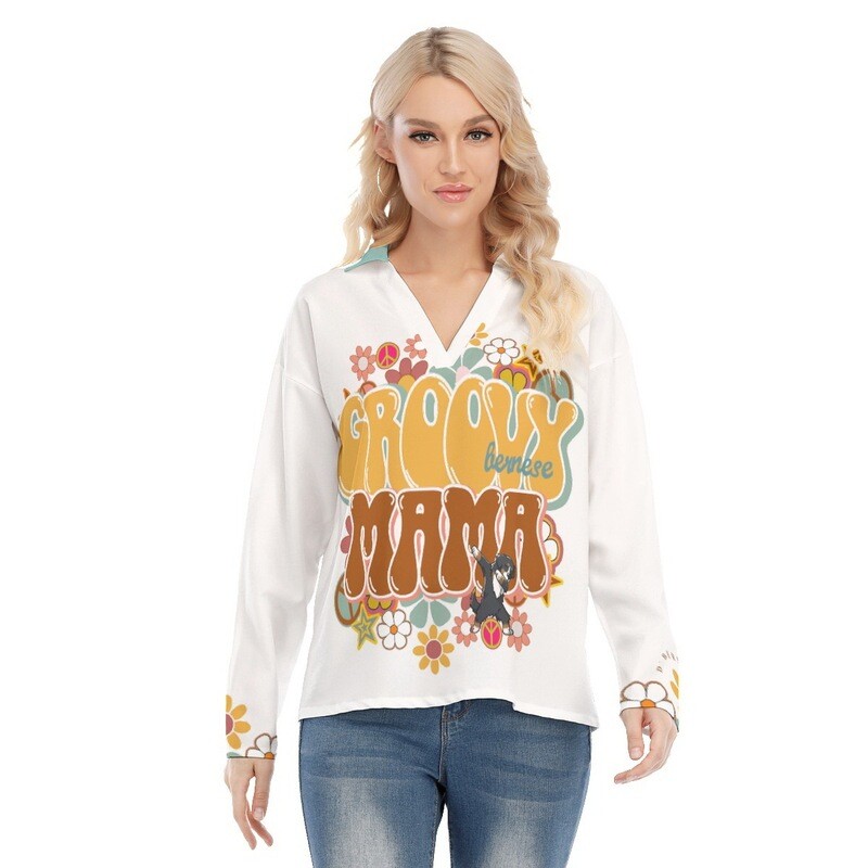 D`Bern Designe Women&#39;s GroovyBernMom  Collar Blouse | Jersey