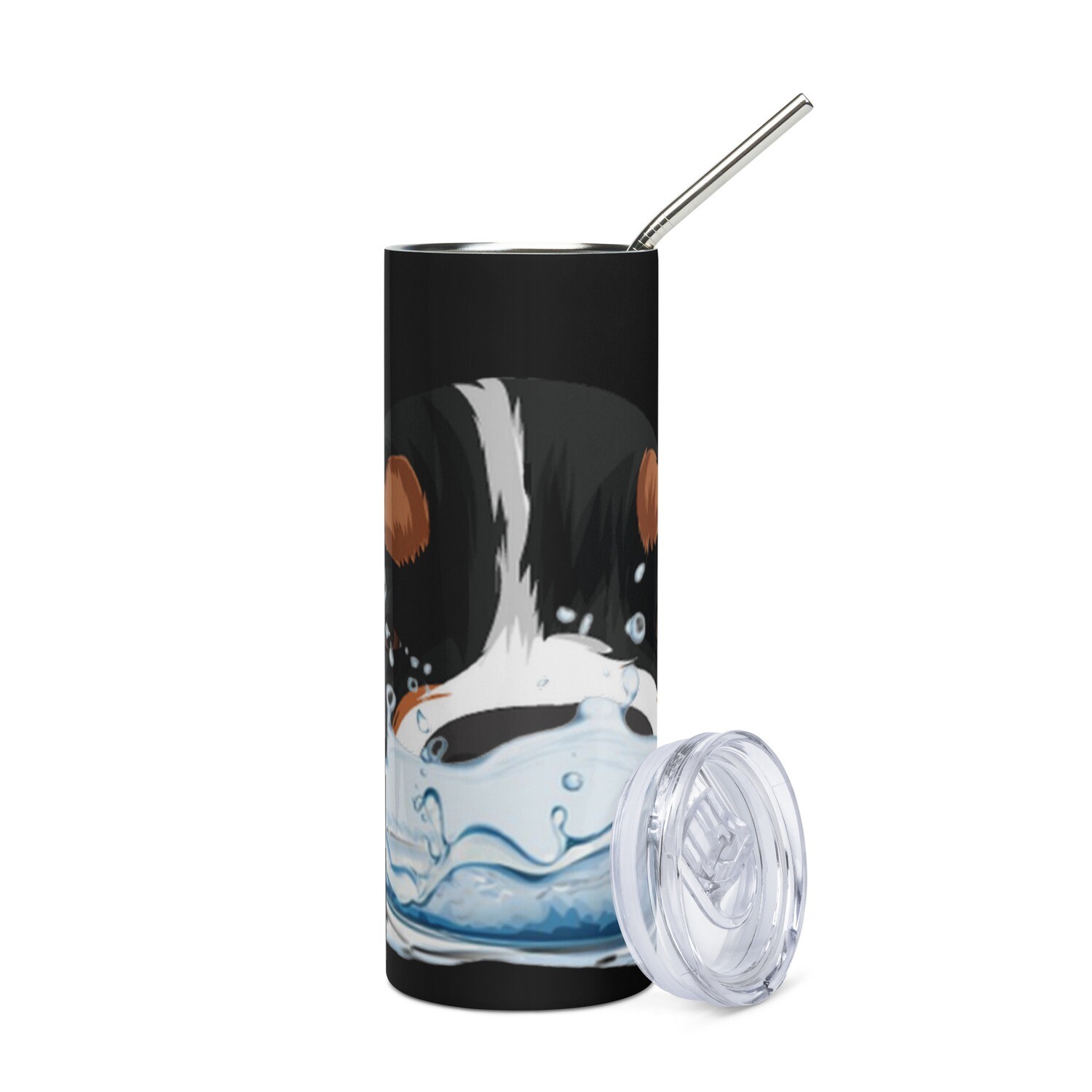 D`Bern Designe Stainless steel tumbler with metal straw Bern3, Color: Black
