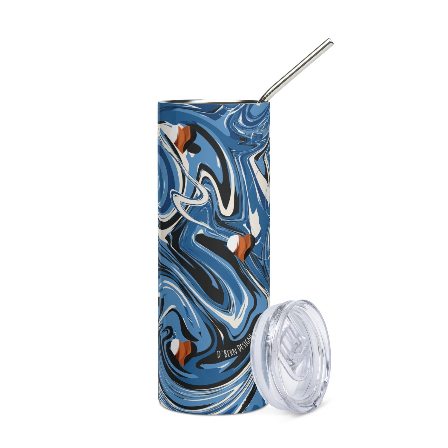 D`Bern Designe Stainless steel tumbler with metal straw Bern5
