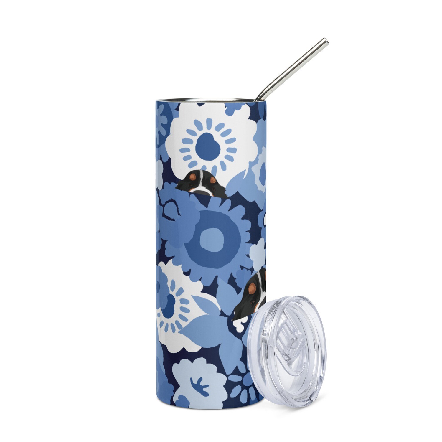 D`Bern Designe Stainless steel tumbler with metal straw Bern6, Color: Black