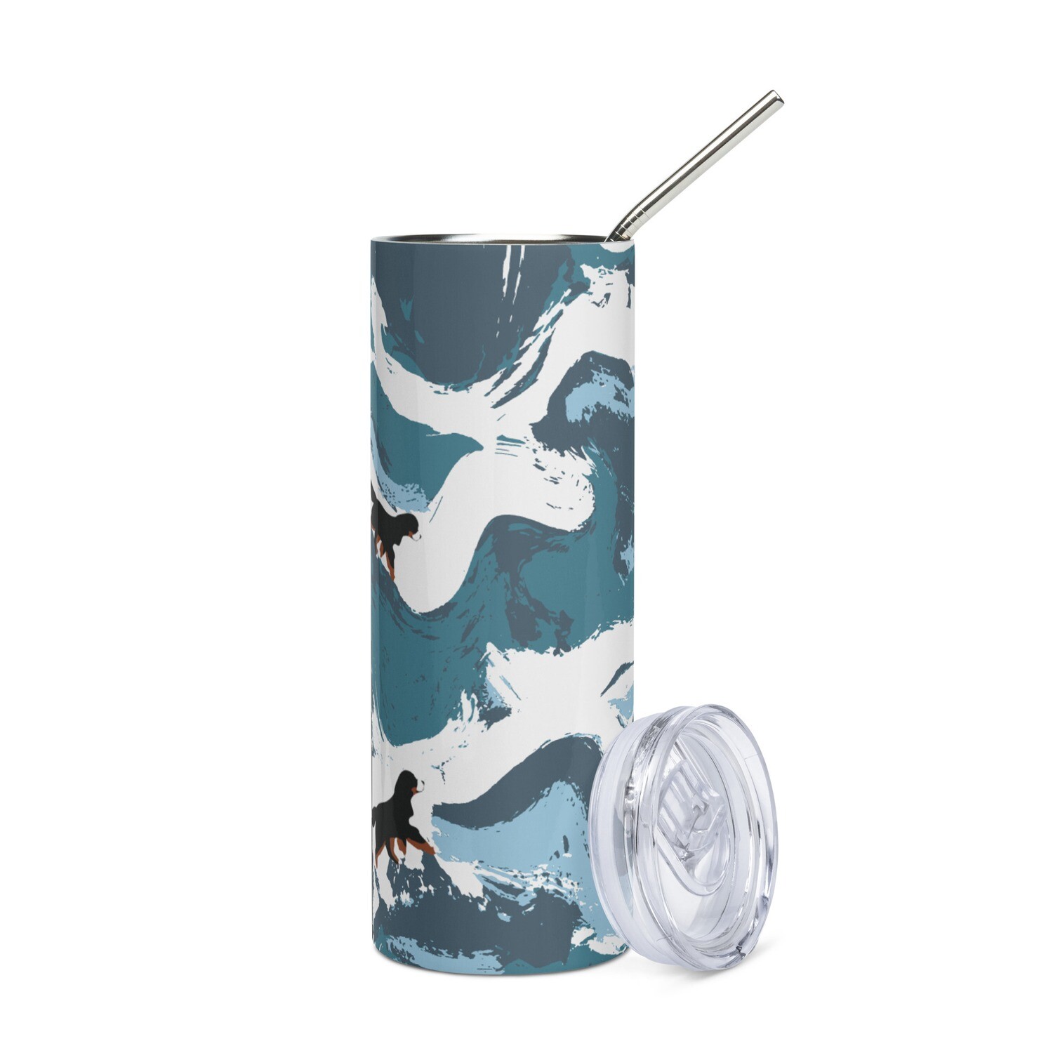 D`Bern Designe Stainless steel tumbler with metal straw Bern7