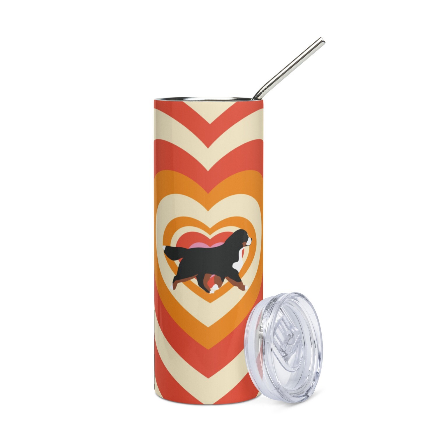 D`Bern Designe Stainless steel tumbler with metal straw Bern8, Color: Black
