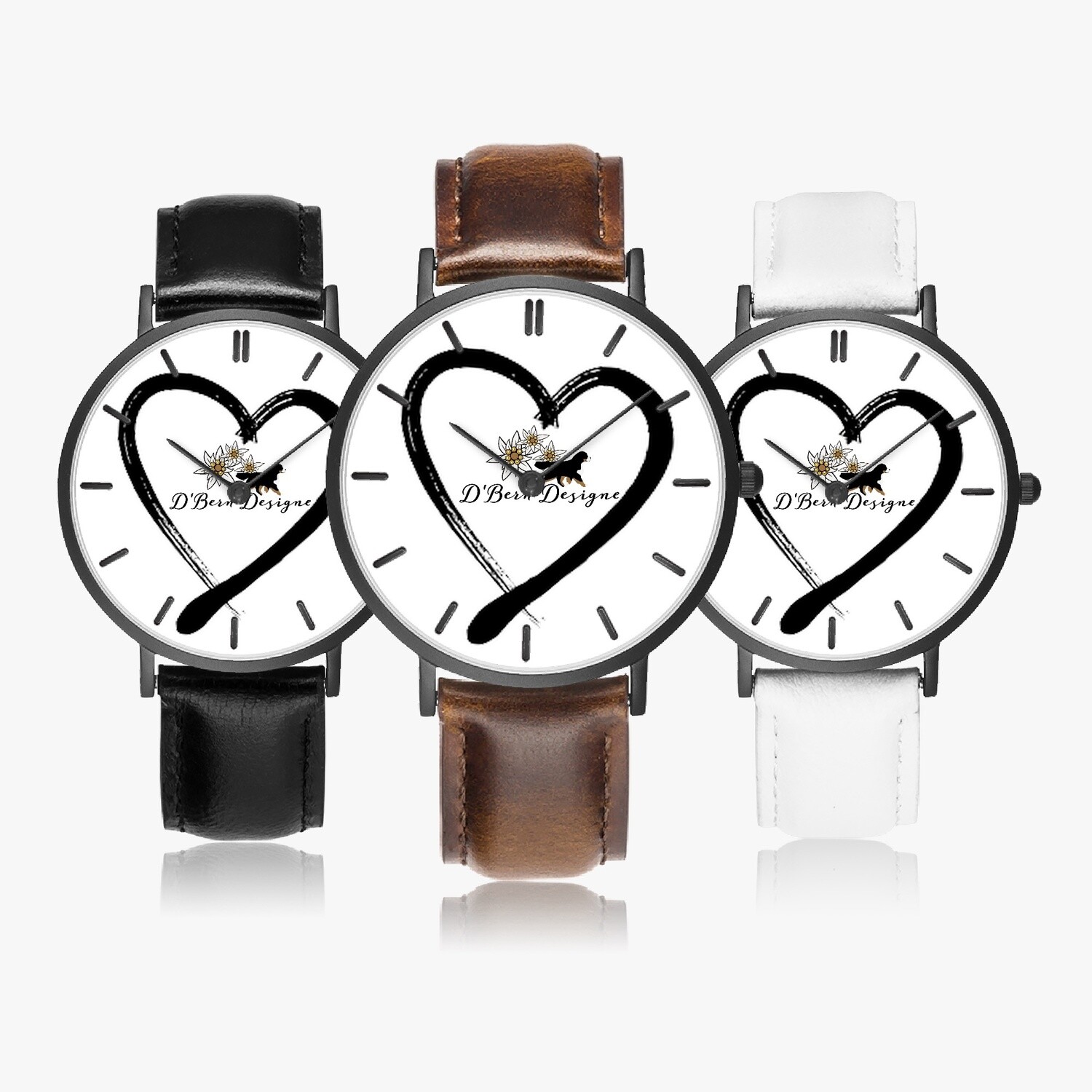 D`Bern Designe BernLOVE3 Classic Premium Ultra-Thin Leather  wristwatch