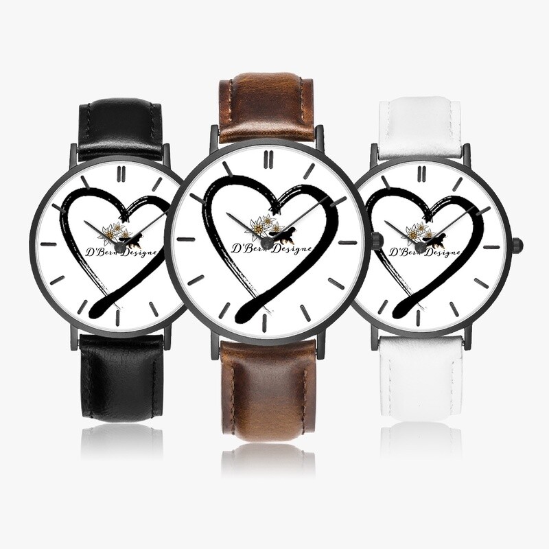 D`Bern Designe BernLOVE3 Classic Premium Ultra-Thin Leather  wristwatch