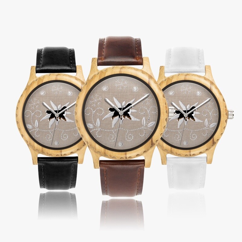 D`Bern Designe Bern4Me Classic Premium Italian Olive Lumber Wooden Watch - Leather Strap