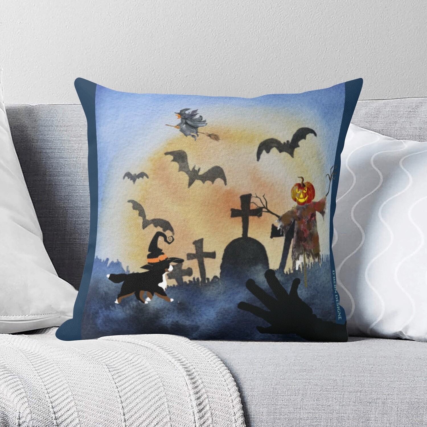 D`Bern Designe Pillow case  HalloweenB- 2  in 1