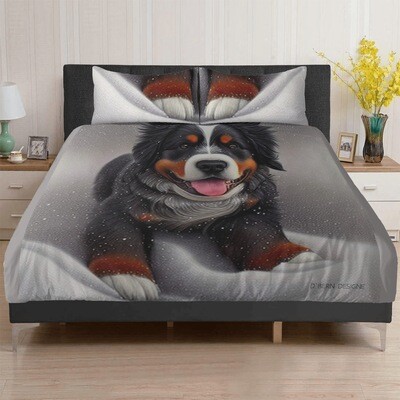D`Bern Designe Berner Puppy Quilt cover &amp; 2 pillowcases