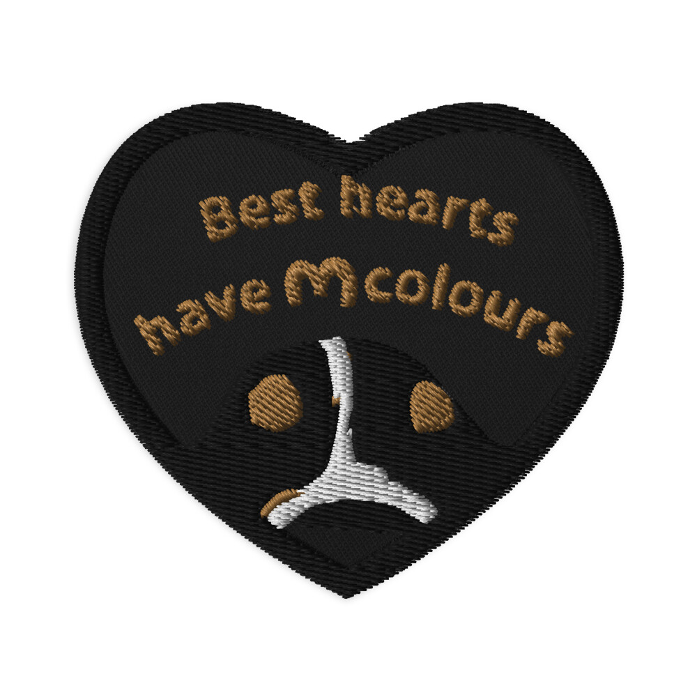 D`Bern Designe Best hearts Embroidered patch black