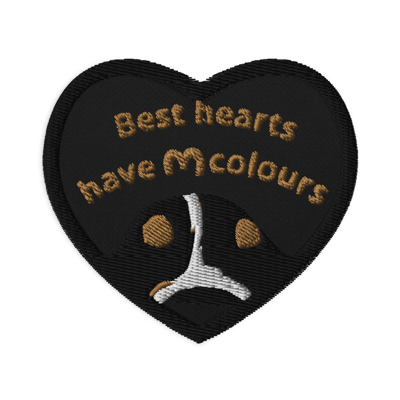 D`Bern Designe Best hearts Embroidered patch black
