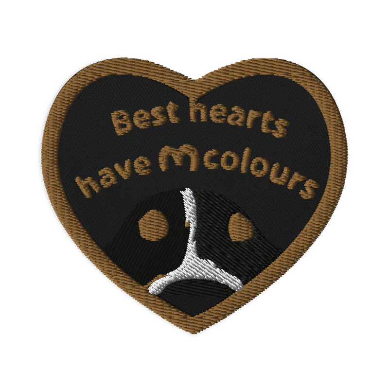 D`Bern Designe Best heart Embroidered patch golden brown