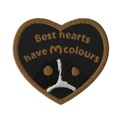 D`Bern Designe Best heart Embroidered patch golden brown