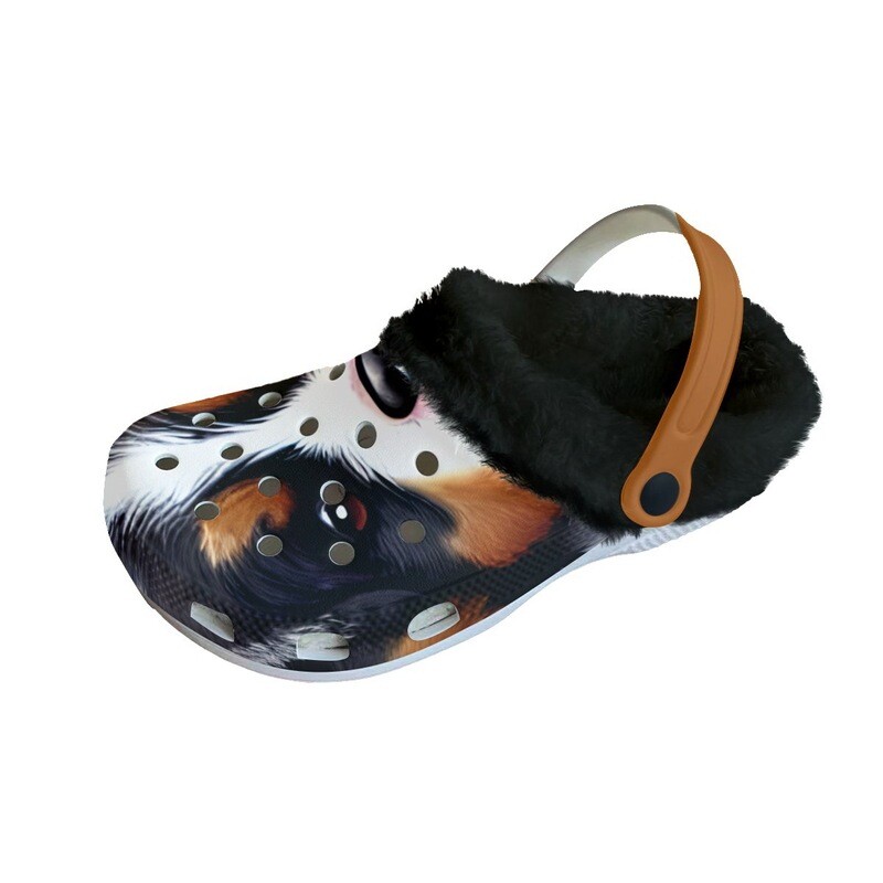 D&#39;Bern Designe Winter Bernese Clogs with fleece ( white or black ) + CUSTOM designe available