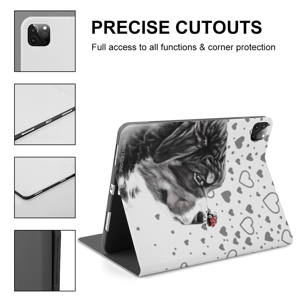 D˙Bern Designe iPad leather protective case ( both sides ) with Apple pencil holder for iPad 2020 iPad Pro 2020/2021 and iPad 2020 Air4