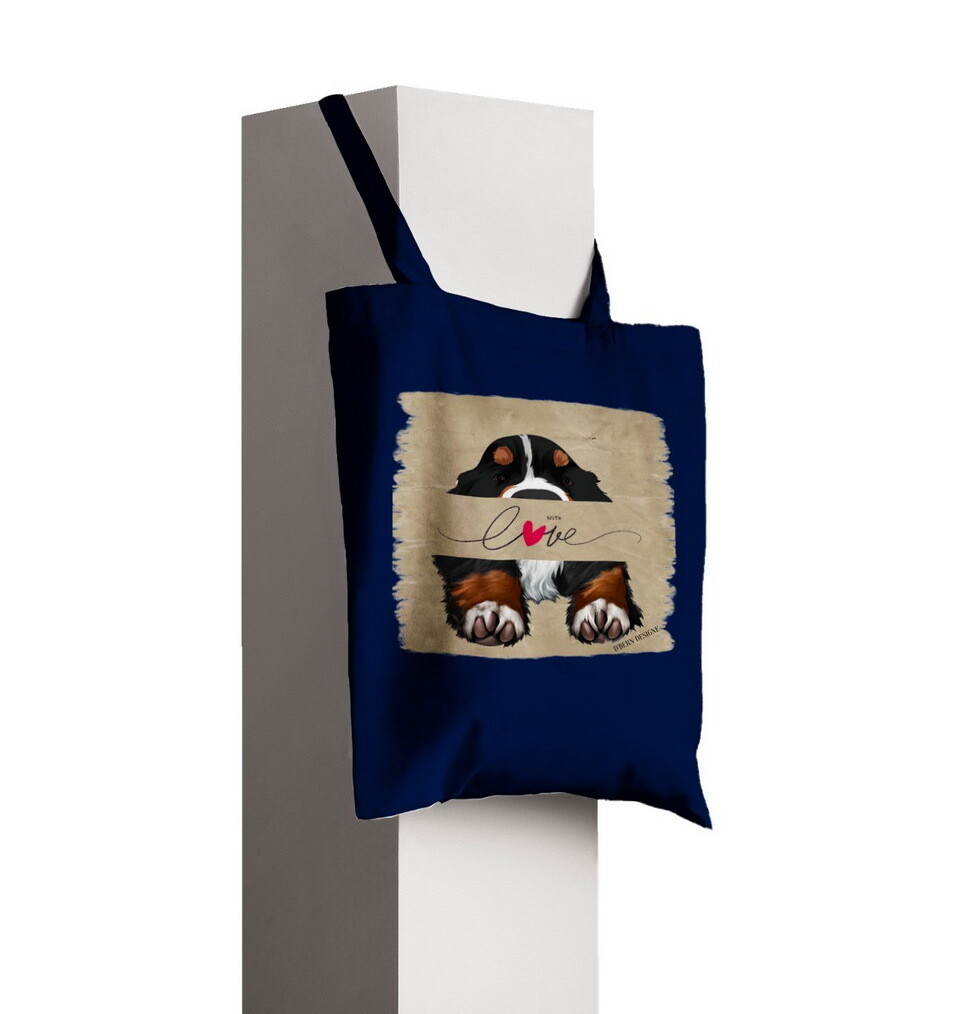 D˙Bern Designe long handle tote bag BernLove navy