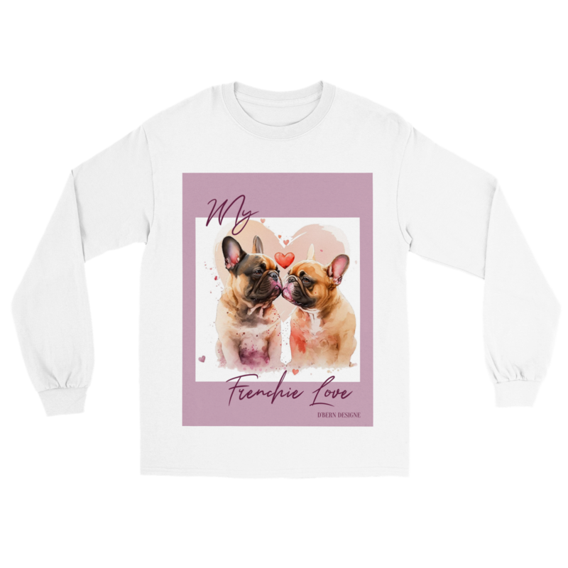 D˙Bern Designe Unisex longsleeve shirt French Bulldog Love / 3 colors