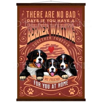 D´Bern Designe premium semi-glossy &quot;Berner at home&quot; poster with hanger / 4 sizes /frame in 4 colors