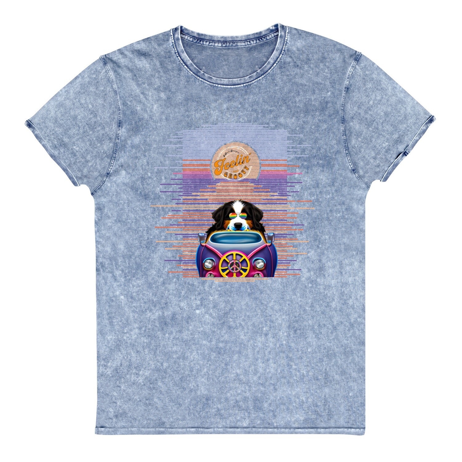 D˙Bern Designe Feelin˙ Groovy Unisex Denim T-Shirt