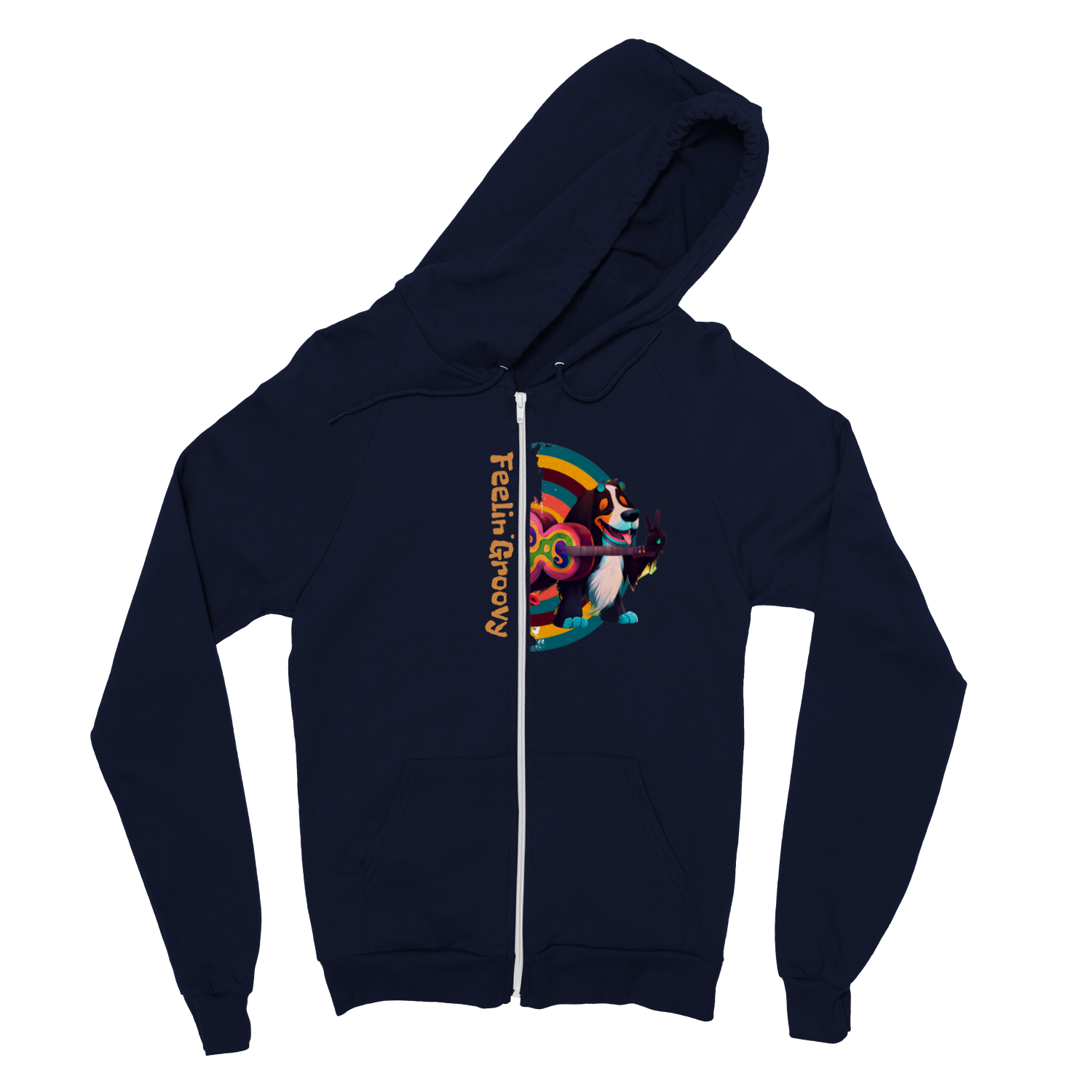 D`Bern Designe Feelin`Groovy Unisex Zip Hoodie / 4 colors