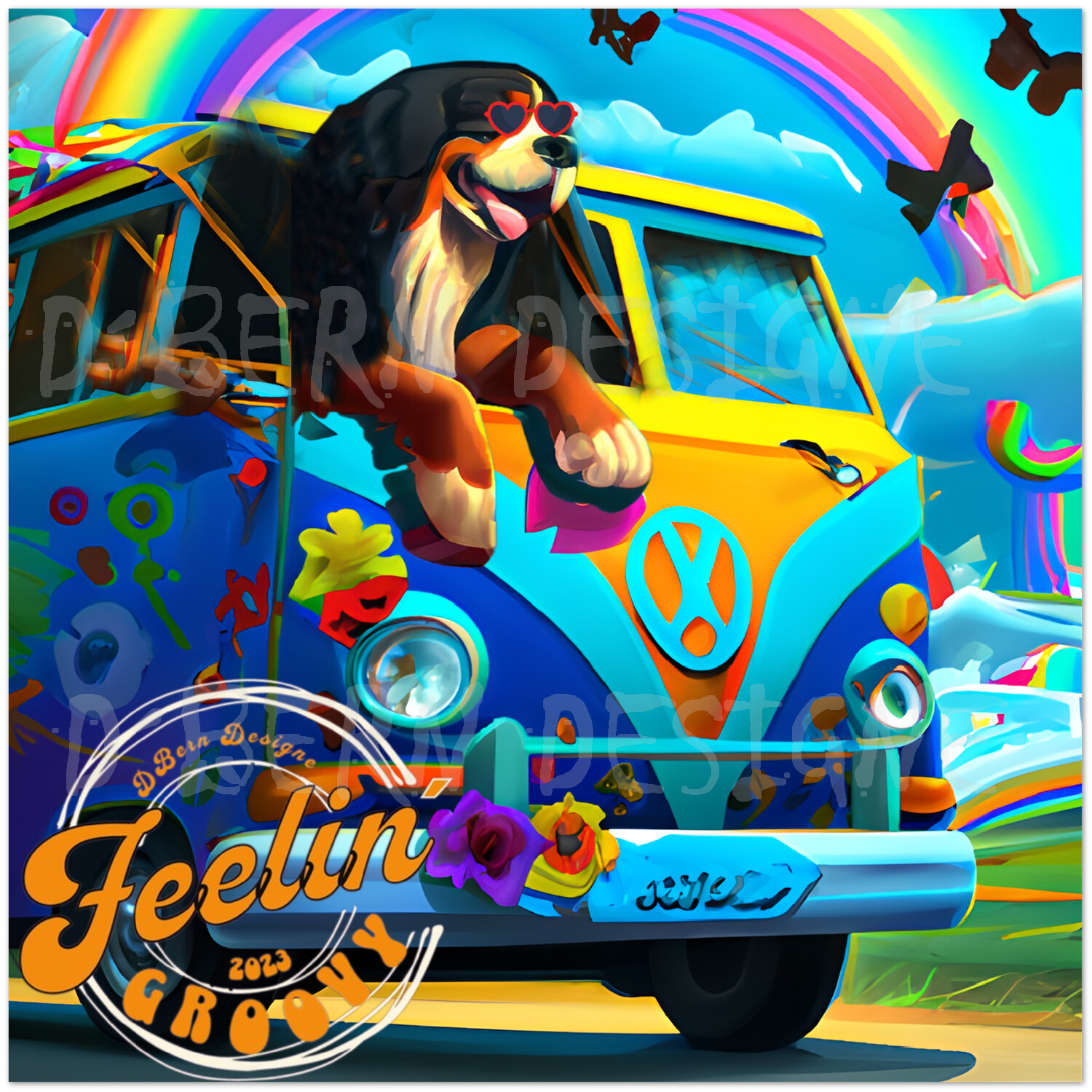 D˙Bern Designe Feelin˙Groovy On the Road 2 Premium semi-glossy paper poster / 3 sizes