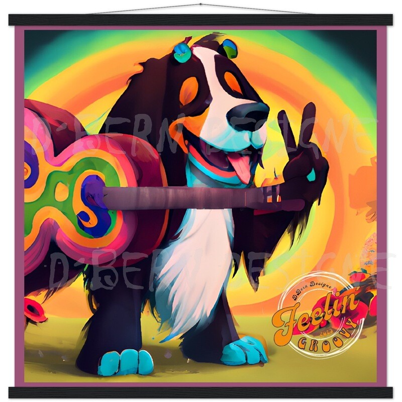 D˙Bern Designe Feelin˙Groovy  Music  semi-glossy paper poster with Hanger/  3 sizes / 3 colors frame
