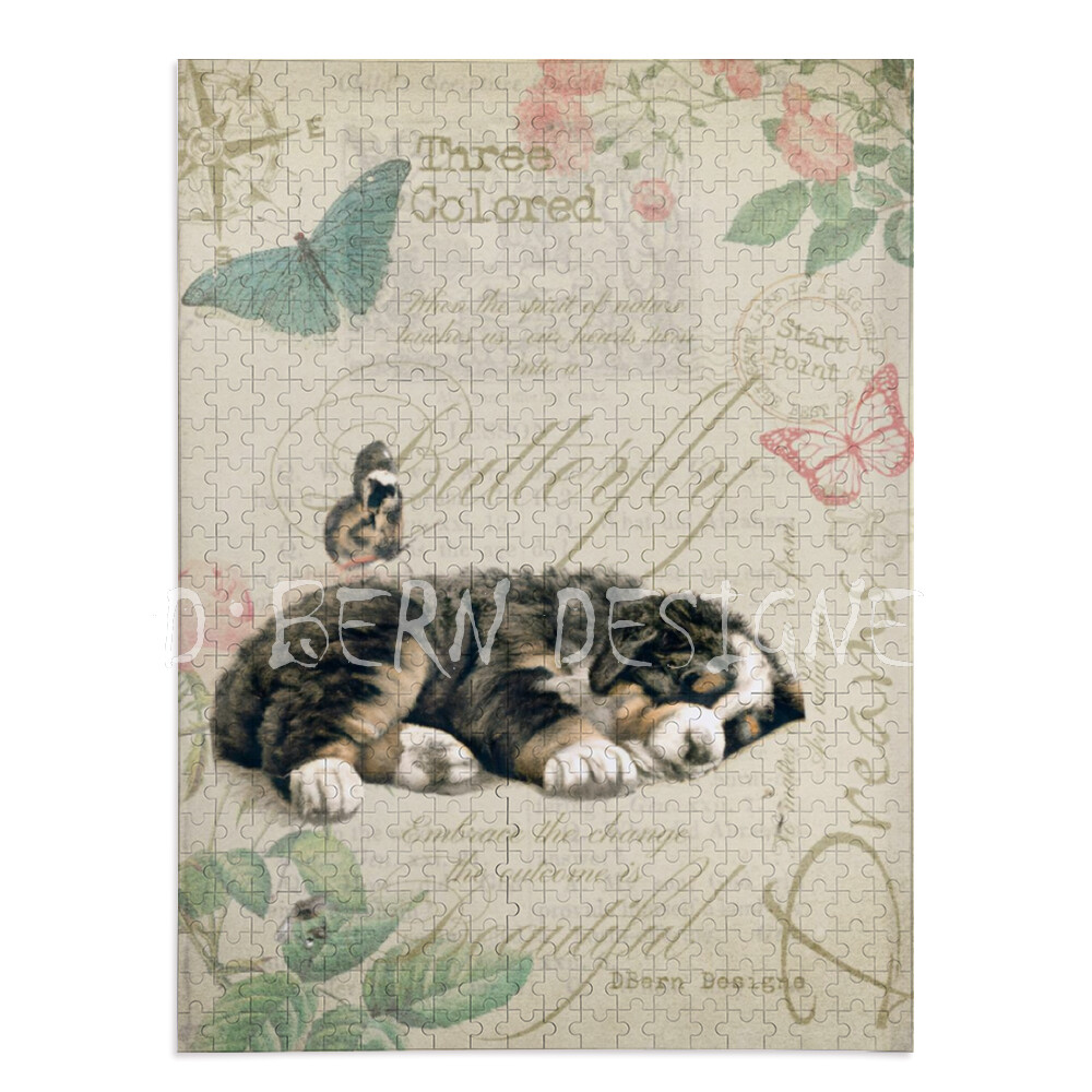 D˙Bern Designe rectangle Wooden Berner &amp; Butterfly Jigsaw puzzle (500 Pieces/1000 Pieces)