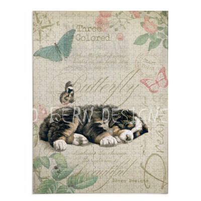 D˙Bern Designe rectangle Wooden Berner &amp; Butterfly Jigsaw puzzle (500 Pieces/1000 Pieces)