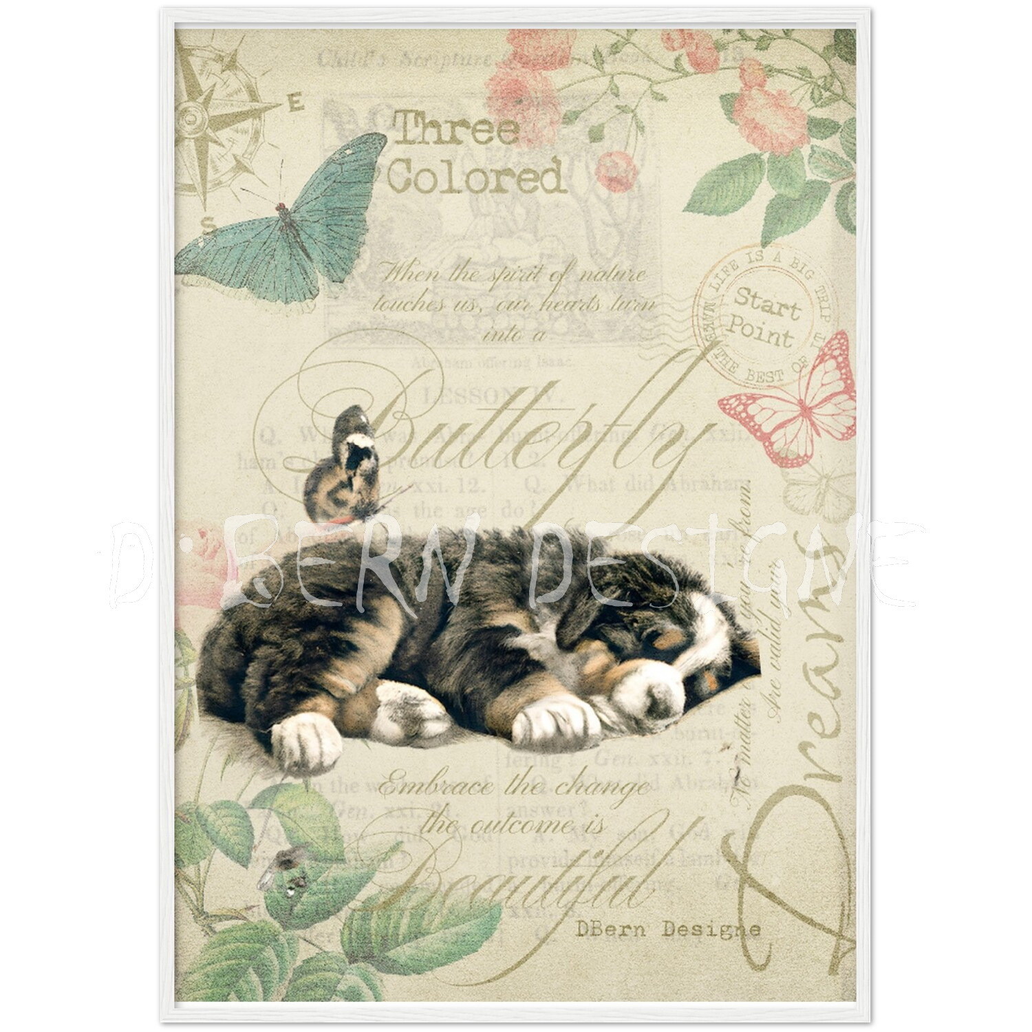 D˙Bern Designe ​ready-to-hang wooden Framed Poster with museum- high quality paper / 2 sizes / 4 frame colors