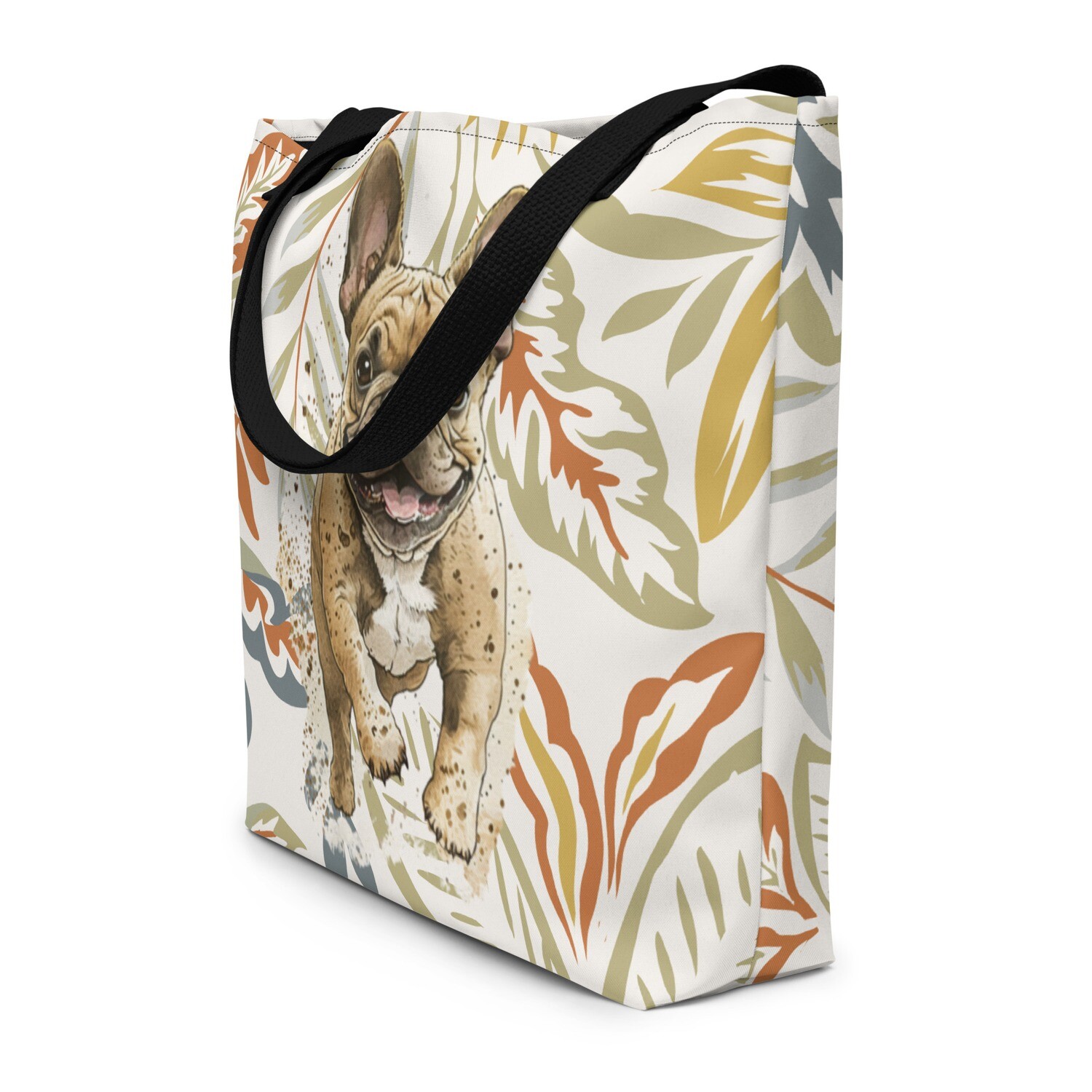 D˙Bern Designe French Bulldog Large Tote Bag, Color: Black
