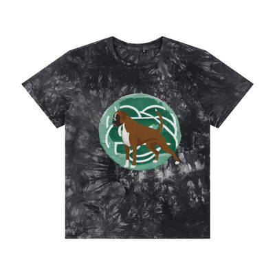 Barking House Boxer Unisex Black and White Tie-Dye Tee