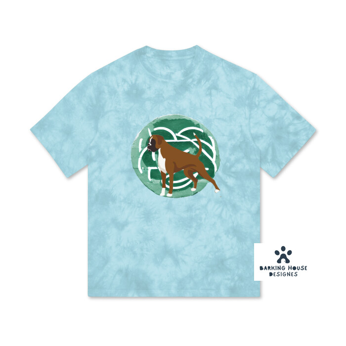 ​Barking House Boxer Unisex Heavy Cotton Oversized Tie-Dye T-Shirt / 4 colors