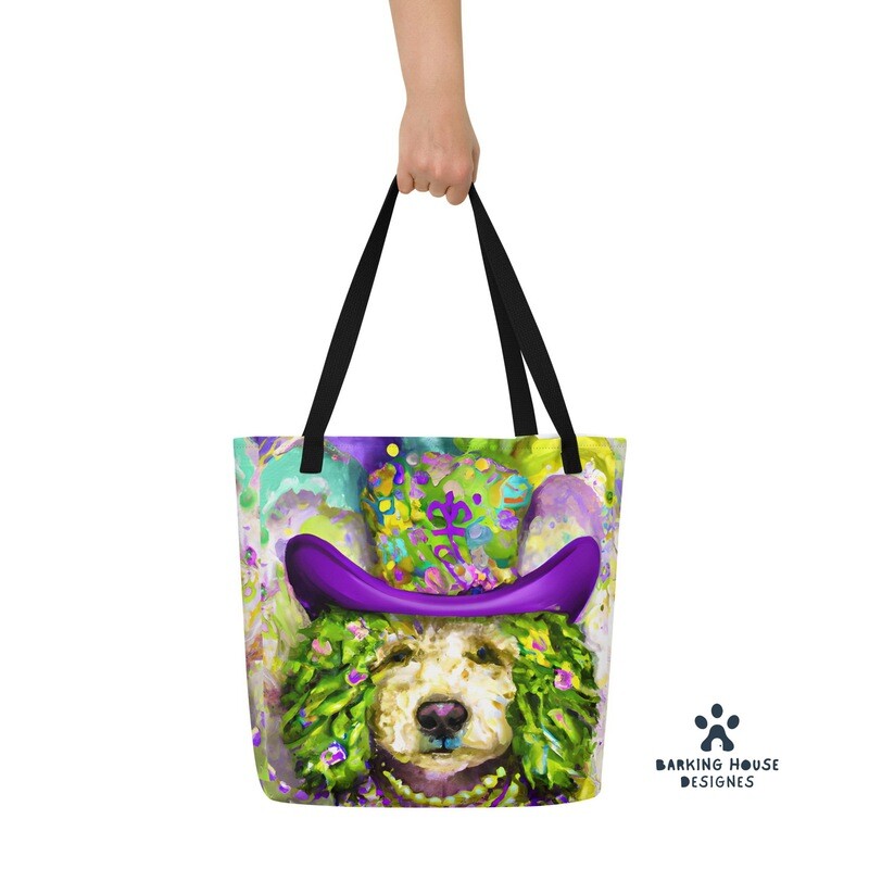 Barking House Designs Poodle Art Large Tote Bag