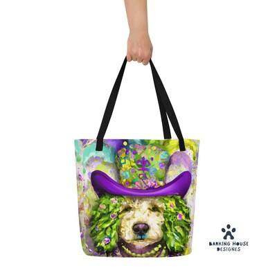 Barking House Designs Poodle Art Large Tote Bag
