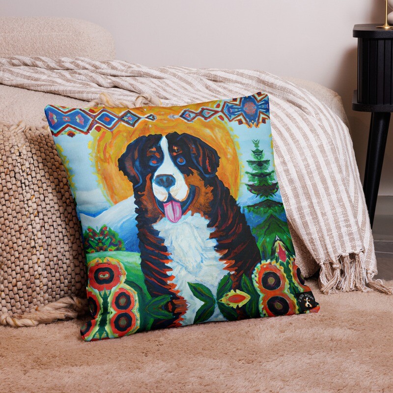 D˙Bern Designe BernRetro hand painted design Premium pillow case / 3 sizes