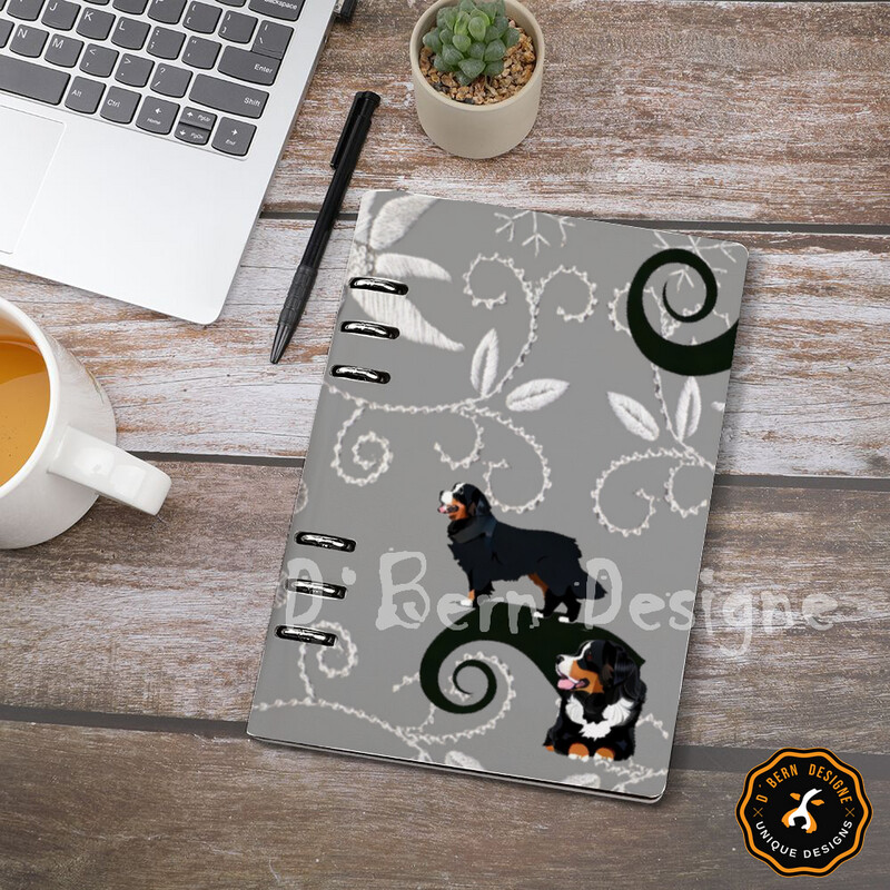 D`​Bern Designe A5 notebook with leather covers and detachable rings